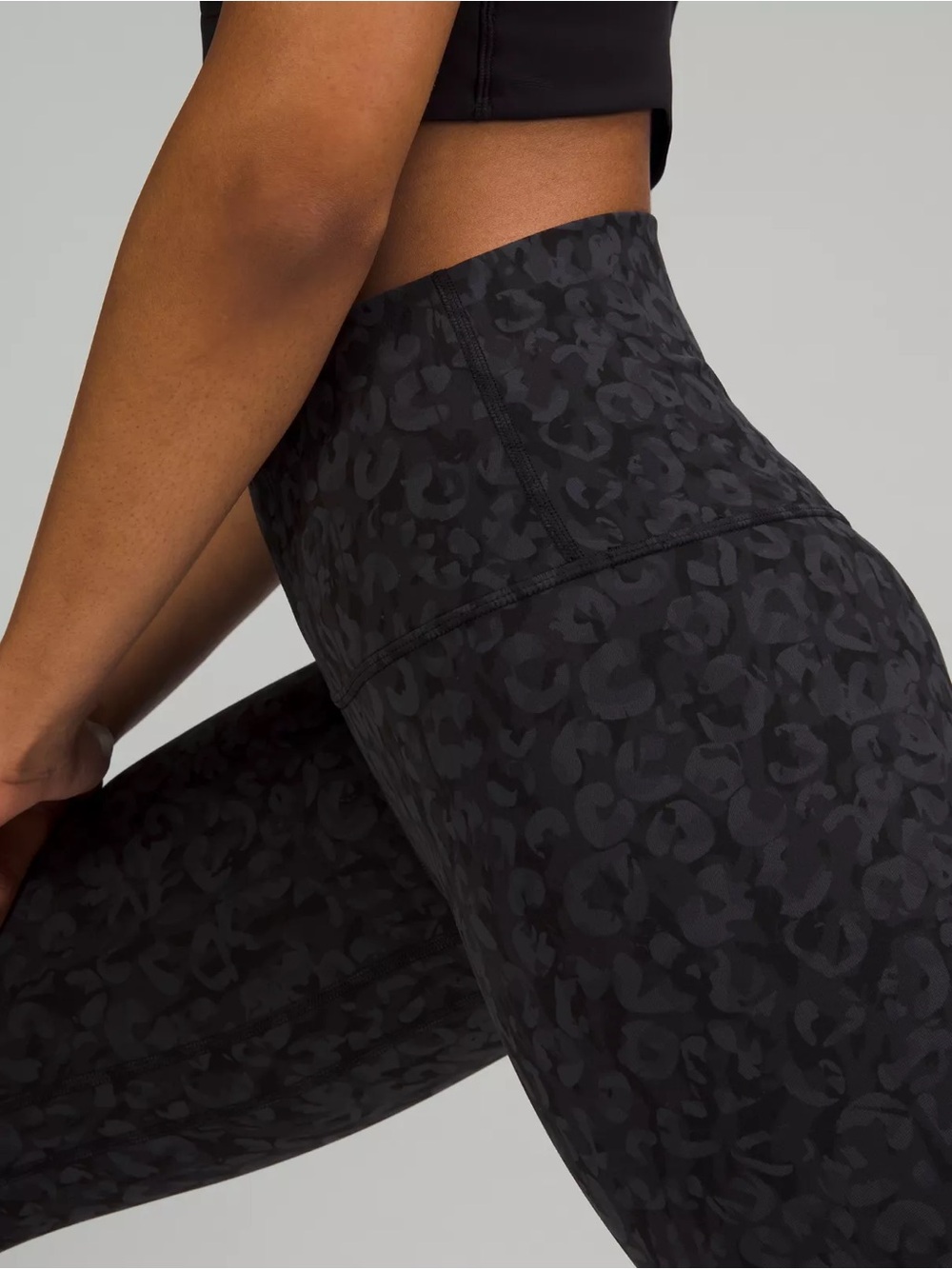 lululemon athletica Black Subtle Leopard High-Rise Leggings
